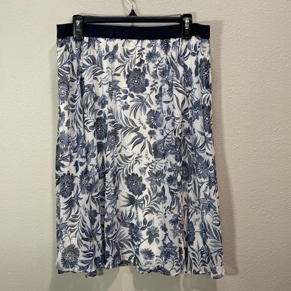 Westport 1962 floral skirt blue white